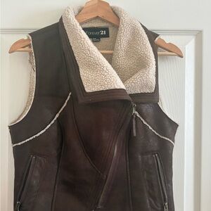 Forever 21 Dark Brown Shearling Vest